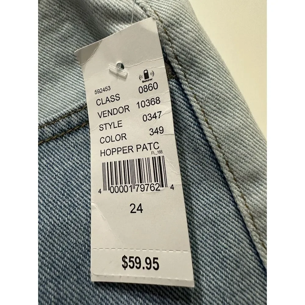 PACSUN Eco Hopper Patch Mom Jeans  Size 24 Light Wash High Rise Straight Leg NWT - Picture 12 of 12